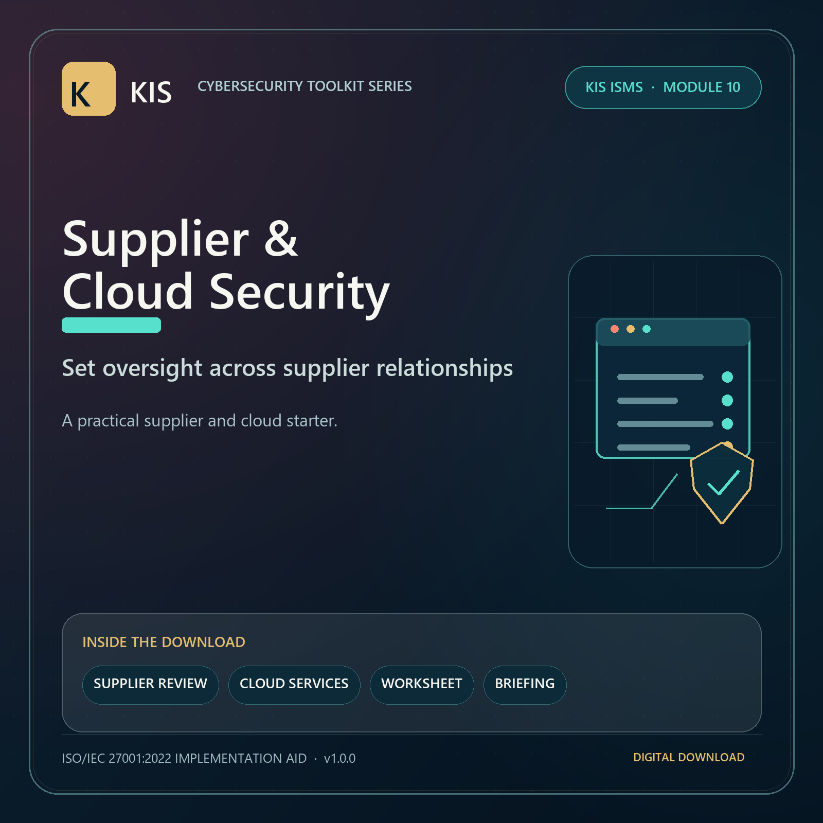 ISMS Module 10: Supplier and Cloud Security Toolkit