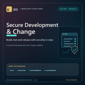 KIS ISMS Module 17 secure development and change cover
