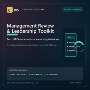 KIS ISMS Module 19 Management Review and Leadership Toolkit cover